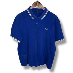 Fred Perry Blue Cotton Pique S/S Polo Shirt Size XL